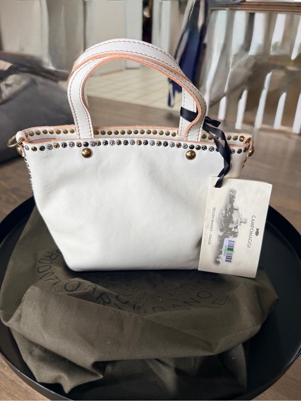 Campomaggi Shopper "Futura" bag in white leather - Picture 5 of 16